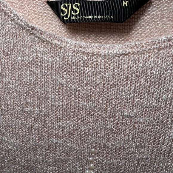 SJS-Made in USA-Knit Sweater/Paris-Medium-Sparkle Silver Beads-Pearl-Casual - Picture 9 of 11